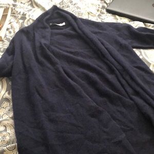 Navy cashmere cardigan.